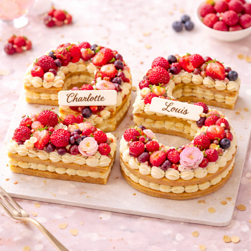 Number Cake Fruits Rouges 15-20 personnes